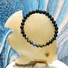Load image into Gallery viewer, EMF Advanced Protection Sodalite Shungite II Bracelet -  Cell phones, Laptops, WiFi, 5G Signals, Microwave Radiation