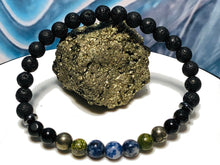 Load image into Gallery viewer, EMF Advanced Protection Sodalite Shungite II Bracelet -  Cell phones, Laptops, WiFi, 5G Signals, Microwave Radiation