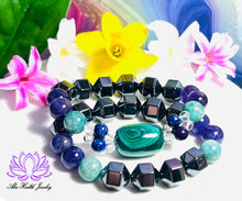 Load image into Gallery viewer, Set: Essential Tremor Malachite and Companion I Bracelets | Heavy Weighted | Eating | Hand Shaking | Support