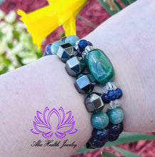 Load image into Gallery viewer, Set: Essential Tremor Malachite and Companion I Bracelets | Heavy Weighted | Eating | Hand Shaking | Support