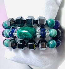 Load image into Gallery viewer, Set: Essential Tremor Malachite and Companion I Bracelets | Heavy Weighted | Eating | Hand Shaking | Support