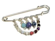 Load image into Gallery viewer, Stress and Anxiety Holistic Crystal Brooch Safety Pin