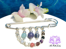 Load image into Gallery viewer, Stress and Anxiety Holistic Crystal Brooch Safety Pin