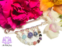 Load image into Gallery viewer, Stress and Anxiety Holistic Crystal Brooch Safety Pin