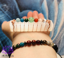Load image into Gallery viewer, Mens Fertility Bracelet and Selenite Stick Set