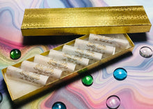 Load image into Gallery viewer, 7 Chakra Set - Selenite Sticks - My Holistic Helper II - Root, Sacral, Solar Plexus, Heart, Throat, Third-Eye, Crown