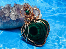Load image into Gallery viewer, Handmade Malachite Copper Wirework Pendant 2 - Healing Mystical Crystal
