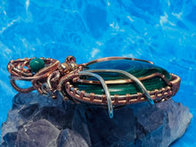 Load image into Gallery viewer, Handmade Malachite Copper Wirework Pendant 2 - Healing Mystical Crystal