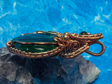 Load image into Gallery viewer, Handmade Malachite Copper Wirework Pendant 2 - Healing Mystical Crystal