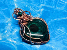 Load image into Gallery viewer, Handmade Malachite Copper Wirework Pendant 2 - Healing Mystical Crystal