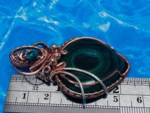 Load image into Gallery viewer, Handmade Malachite Copper Wirework Pendant 2 - Healing Mystical Crystal