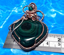 Load image into Gallery viewer, Handmade Malachite Copper Wirework Pendant 2 - Healing Mystical Crystal