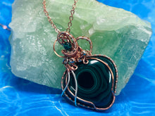 Load image into Gallery viewer, Handmade Malachite Copper Wirework Pendant 2 - Healing Mystical Crystal