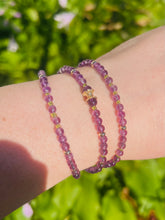 Load image into Gallery viewer, Amethyst Blossom Whisper - Elegant Triple Band 18kt Gold Bracelet
