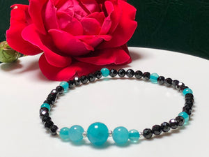 Health and Protection Bracelet | Relief | PTSD | Amazonite Black Spinel | Calm | Focus | Anxiety