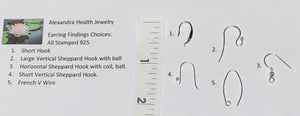 Red Jasper with Black Tourmaline 925 Silver Hook Drop Earrings