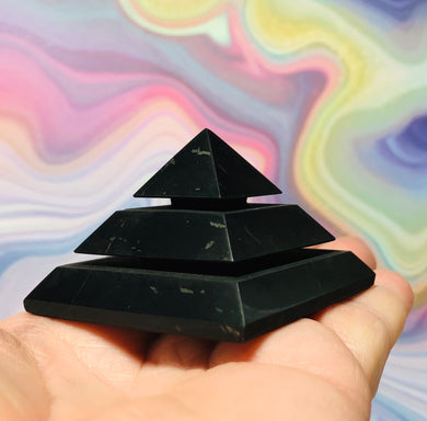 Sakkara Shungite Pyramid - Authentic Russian - Polished - Solid - 5 cm