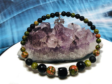 Load image into Gallery viewer, EMF Unakite Shungite Holistic Protection Bracelet -  Cell Phones, Laptops, WiFi Signal Radiation