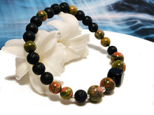 Load image into Gallery viewer, EMF Unakite Shungite II Protection Holistic Bracelet - Cell Phones, Laptops, WiFi Radiation