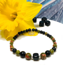 Load image into Gallery viewer, EMF Unakite Shungite Holistic Protection Bracelet -  Cell Phones, Laptops, WiFi Signal Radiation