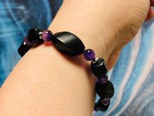 Load image into Gallery viewer, Enhanced EMF Shungite Amethyst  Holistic Protection Bracelet -  Cell Phones, Laptops, WiFi Signal Radiation