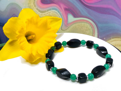 Enhanced EMF Shungite Green Aventurine  Holistic Protection Bracelet -  Cell Phones, Laptops, WiFi Signal Radiation