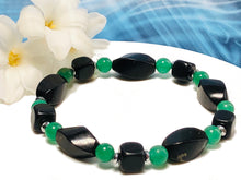Load image into Gallery viewer, Enhanced EMF Shungite Green Aventurine  Holistic Protection Bracelet -  Cell Phones, Laptops, WiFi Signal Radiation