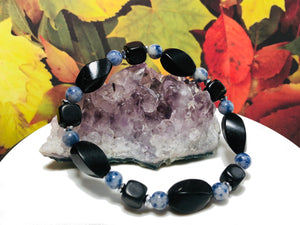 Enhanced EMF Shungite Sodalite Holistic Protection Bracelet -  Cell Phones, Laptops, WiFi Signal Radiation