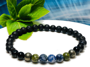 EMF Advanced Protection Sodalite Shungite II Bracelet -  Cell phones, Laptops, WiFi, 5G Signals, Microwave Radiation