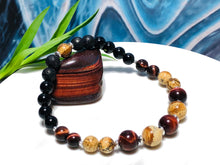 Load image into Gallery viewer, Red Tiger Eye Picture Jasper Holistic Bracelet - Stress |  Anxiety  |  Focus  |  Calm  |  Protection  |  Good Luck  |  Relax