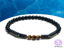 Load image into Gallery viewer, Tiger Eye Mens Bracelet- Protection. Balance. Good Fortune.