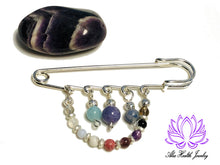 Load image into Gallery viewer, Stress and Anxiety Holistic Crystal Brooch Safety Pin