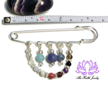 Load image into Gallery viewer, Stress and Anxiety Holistic Crystal Brooch Safety Pin