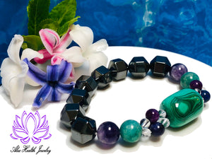 Set: Essential Tremor Malachite and Companion I Bracelets | Heavy Weighted | Eating | Hand Shaking | Support