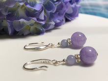 Load image into Gallery viewer, Angelite Double Ball 925 Silver Earrings