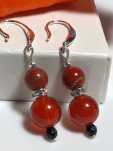 Load image into Gallery viewer, Red Jasper Carnelian 925 Silver Earrings