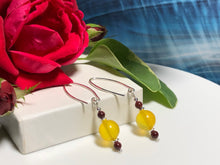 Load image into Gallery viewer, Nurse - Doctor - Medical Professional - Yellow Agate Mookaite Long Hook 925 Silver Earrings