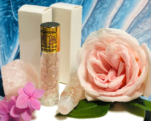 Rose Quartz - Rollerball Essential Oil - Aromatherapy - Heart, Love, Feminine Energy, Comfort, Peace