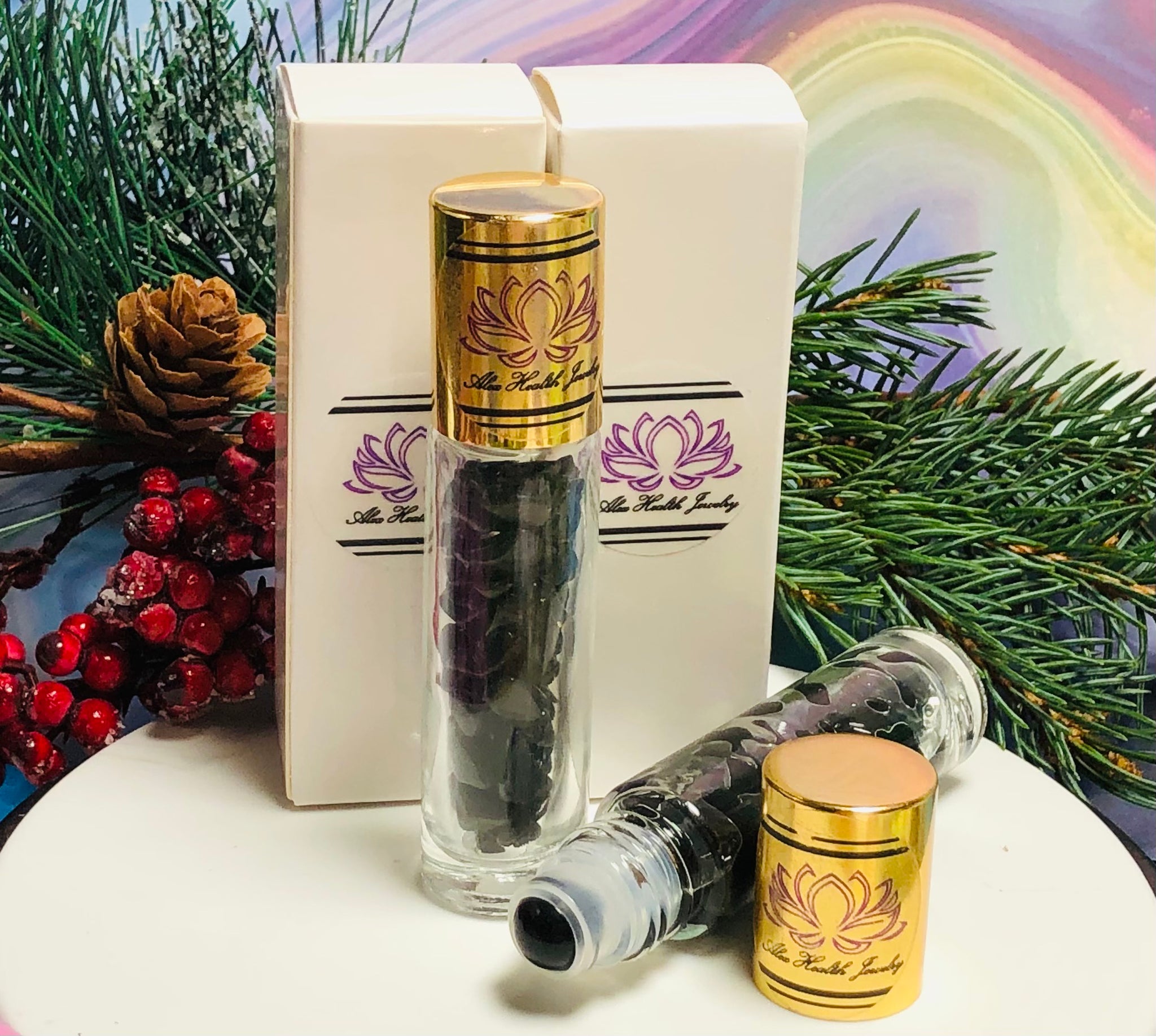Crystal-Infused Essential Oil Perfume Rollerballs – Ash + Vine Botanicals