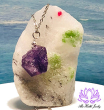 Load image into Gallery viewer, Amethyst Pendant - Natural Crystal Style - with Necklace Chain : Overworked, Overstressed, Overwhelmed, Calm, Healing