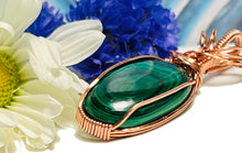Load image into Gallery viewer, Handmade Malachite Copper Wirework Pendant - Healing Mystical Crystal