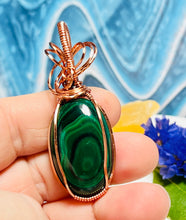 Load image into Gallery viewer, Handmade Malachite Copper Wirework Pendant - Healing Mystical Crystal