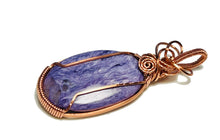 Load image into Gallery viewer, Handmade Charoite Copper Wirework Pendant - Healers Stone - Anxiety - Reiki