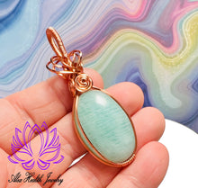 Load image into Gallery viewer, Handmade Amazonite Copper Wirework Pendant - Prosperity, Luck, Health, Calm