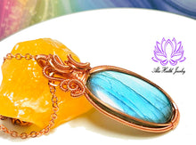 Load image into Gallery viewer, Handmade Labradorite Copper Wirework Pendant 2 - Protection Mystical Crystal