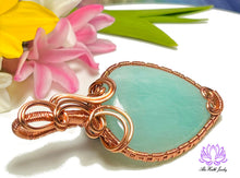 Load image into Gallery viewer, Handmade Amazonite Copper Wirework Pendant 3 - Prosperity, Luck, Health, Calm