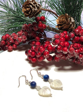Release Stress and Anxiety - Kyanite Moonstone Mother of Pearl Silver Earrings