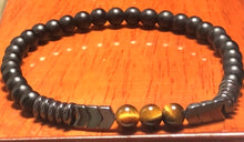 Load image into Gallery viewer, Tiger Eye Mens Bracelet- Protection. Balance. Good Fortune.